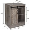 Modern Farmhouse Bathroom Vanity in Rustic Wood Finish with Brown Glass Sink