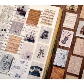 100pcs/Box Stickers Hand Account Boxed Sticker Retro Nostalgia For Scrapbooking Journal Deco Vintage Stickers