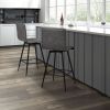 Faux Leather Swivel Counter Stool