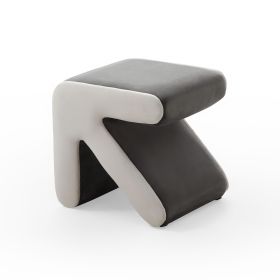 Modern Creative Upholstered Velvet Sofa Stool Kids Stool Shoe Bench Footrest Footstool Multifaceted Stool Ottoman Coffee Table Arrow Design Handicraft