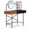 40" Makeup Vanity Desk with 3-Mode Lighted Mirror & Wireless Charging Station , Vanity Table with Drawer & 3 Open Shelves for Ample Storage Space