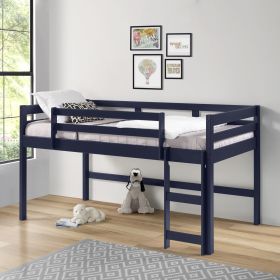Lara Navy Blue Finish Twin Loft Bed