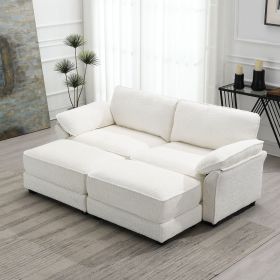 [VIDEO provided] [New] Free Combination Modular Convertible Sectional Sofa Bed Set, 4 Seat Upholstered Sleeper Corner Couch