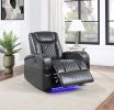 Alair Dark Gray Leather Aire Power Motion Recliner W/Bluetooth, Wireless Charger & Cupholder