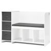 VEVOR Kids Reading Nook Bench, Toddler Bookshelf and Bookcase with Detachable Seat Cushion, 6-Cubby Storage Organizer Bench with 3 Drawers
