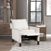 Traditional Living Room Furniture Push Back Reclining Chair 1pc Textured Fabric Upholstery Nailhead Trim Solid Wood Frame
