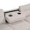105" Modern Sectional Sofa with Storage Ottoman, L-Shape Couch with 2 Pillows and Cup Holder,Sectional Sofa with Reversible Chaise for Living Room
