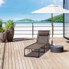 Outsunny Reclining Chaise Lounge Chair, Portable Sun Lounger, Folding Camping Cot, with Adjustable Backrest and Removable Pillow, for Patio, Garden