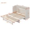 Queen Size Murphy Bed with Large Drawers & USB Ports,Brushed White