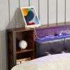 Bed Frame with Storage Headboard/USB Charging Station,Metal Platform Bed Frame Full Size No Box Spring Needed,Noise-Free,Strong Steel Slats Support