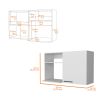 Lawen Tall Storage Cabinet, Single Door, 3 Broom Hangers
