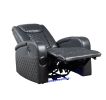 Alair Dark Gray Leather Aire Power Motion Recliner W/Bluetooth, Wireless Charger & Cupholder