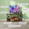 TV Stand with LED Lights Power Outlets - TV Stand with Fabric Drawers for 65 70 75 Inches TV - Entertainment Center and Industrial TV Console Table wi
