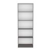 Bookcase 4-Shelves Benzoni, Office, Matt Gray / White