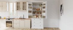 [Assembly Video Provided]TOPMAX 77inch Farmhouse Kitchen Pantry, Freestanding Tall Cupboard Storage Cabinet with 3 Adjustable Shelves, 8 Door Shelves