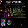 VEVOR LED Lighted Liquor Bottle Display, 3 Tiers 40 Inches, Illuminated Home Bar Shelf with RF Remote & App Control 7 Static Colors 1-4 H Timing