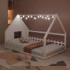 Full Size Wood House Bed with Window and Fence, White(Old SKU: WF304147AAK)