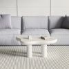 39.4" Cloud Coffee Table, Cute Cream Coffee Table with 4 Solid Legs, Modern Carton Center Table for Living Room, Home Office