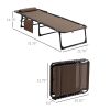 Outsunny Reclining Chaise Lounge Chair, Portable Sun Lounger, Folding Camping Cot, with Adjustable Backrest and Removable Pillow, for Patio, Garden