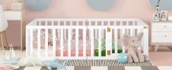 Full Size Wood Daybed Frame with Fence, White(OLD SKU:WF289662AAK)