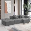 [VIDEO+New]105.5''L Shaped Modular Sectional Sofa,Minimalist Corduroy Floor Couch Set,Convertible Foam-Filled Cloud Compressed Couch for Living Room