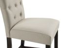 Leviton Solid Wood Tufted Asons Counter Height Stool, Set of 2, Tan