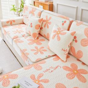Summer latex ice silk sofa cover, all inclusive, universal cover, cat proof and scratch resistant sofa cover, universal cool mat, seat cushion (Color: Amidst the blooming flowers, size: 60*60)