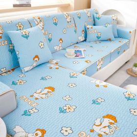 Summer latex ice silk sofa cover, all inclusive, universal cover, cat proof and scratch resistant sofa cover, universal cool mat, seat cushion (Color: Cute and Fun Duckling, size: 70*70)