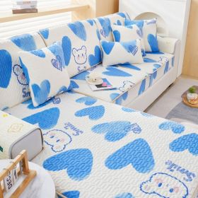 Summer latex ice silk sofa cover, all inclusive, universal cover, cat proof and scratch resistant sofa cover, universal cool mat, seat cushion (Color: Powder blusher Cute Bear, size: 80*150)