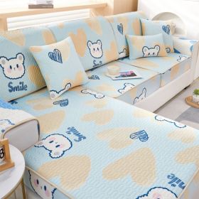 Summer latex ice silk sofa cover, all inclusive, universal cover, cat proof and scratch resistant sofa cover, universal cool mat, seat cushion (Color: Smiling Bear, size: 85*85)