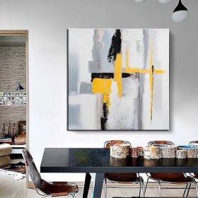 Hand Painted Oil Paintings Black and white gold Modern Abstract Oil Paintings On Canvas Wall Art Decorative Picture Living Room Hallway Bedroom Luxuri (size: 120x120cm, Style: 01)