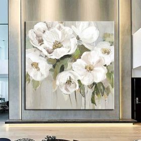 Hand Painted Oil Paintings Hand Painted Wall Art Flower Modern Abstract Living Room Hallway Bedroom Luxurious Decorative Painting (size: 100x100cm, Style: 01)