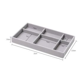 Hot Sales Fashion Portable Velvet Jewelry Ring Jewelry Display Organizer Box Tray Holder Earring Jewelry Storage Case Showcase (Color: Gray 6 grid)