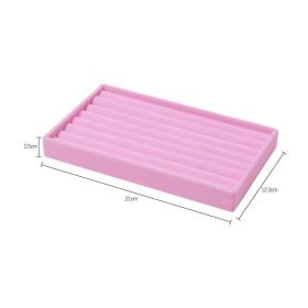 Hot Sales Fashion Portable Velvet Jewelry Ring Jewelry Display Organizer Box Tray Holder Earring Jewelry Storage Case Showcase (Color: Pink ring plate)