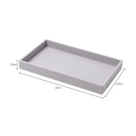 Hot Sales Fashion Portable Velvet Jewelry Ring Jewelry Display Organizer Box Tray Holder Earring Jewelry Storage Case Showcase (Color: Grey empty plate)