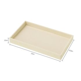 Hot Sales Fashion Portable Velvet Jewelry Ring Jewelry Display Organizer Box Tray Holder Earring Jewelry Storage Case Showcase (Color: Beige empty plate)