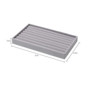 Hot Sales Fashion Portable Velvet Jewelry Ring Jewelry Display Organizer Box Tray Holder Earring Jewelry Storage Case Showcase (Color: Grey ring plate)