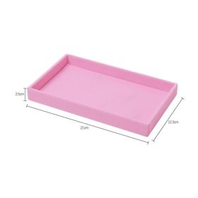Hot Sales Fashion Portable Velvet Jewelry Ring Jewelry Display Organizer Box Tray Holder Earring Jewelry Storage Case Showcase (Color: Pink empty plate)