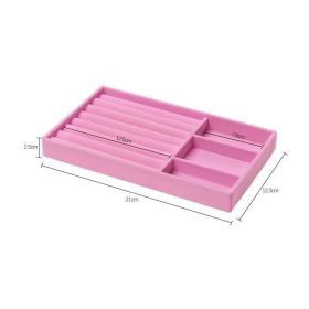 Hot Sales Fashion Portable Velvet Jewelry Ring Jewelry Display Organizer Box Tray Holder Earring Jewelry Storage Case Showcase (Color: Pink 3 plus 1)