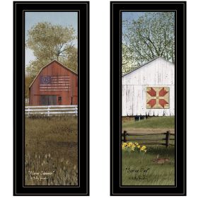 Trendy Decor 4U "Country Barns" Framed Wall Art, Modern Home Decor Framed Print for Living Room, Bedroom & Farmhouse Wall Decoration by Billy Jacobs (Color: as Pic)