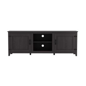 WESOME TV Stand Storage Media Console Entertainment Center with 2 Doors, Multiple Colors (Color: Black Walnut)