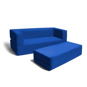 Jaxx Zipline Big Kids Modular Sofa & Ottoman (Color: Blueberry, Material: Microsuede)