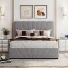 Full size Upholstered Platform bed with a Hydraulic Storage System