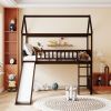 Twin Loft Bed with Slide;  House Bed with Slide