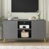 Modern TV Stand for TVs up to 55 Inches,Entertainment Center Media Console,Adjustable Shelf,Metal Legs,Handles and Anti-tip Device for Living room
