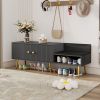 Modern Shoe Storage Bench with Hidden Storage and Upholstered Cushions for Bedside,Living Room and Entryway