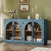 4-Door Large Storage Retro Sideboard with Metal Handles and Adjustable Shelves for Kitchen,Dining Room and Living Room