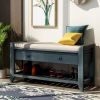 Shoe Rack with Cushioned Seat and Drawers,Multipurpose Entryway Storage Bench