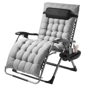 VEVOR Zero Gravity Chair 33" Zero Gravity Recliner Lounge Chair Indoor & Outdoor (Color: Gray, Width: 33")