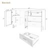 Modern Sideboard MDF Buffet Cabinet Marble Sticker Tabletop and Amber-yellow Tempered Glass Doors with Gold Metal Legs & Handles